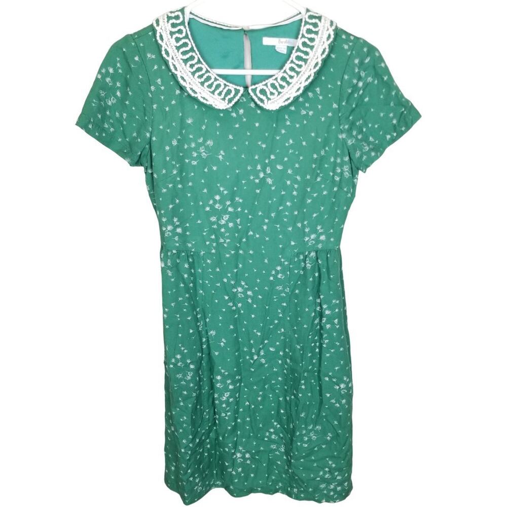 Boden Womens Dandelion Mini Dress Size 2 Embroidered Peter Pan Collar Preppy
